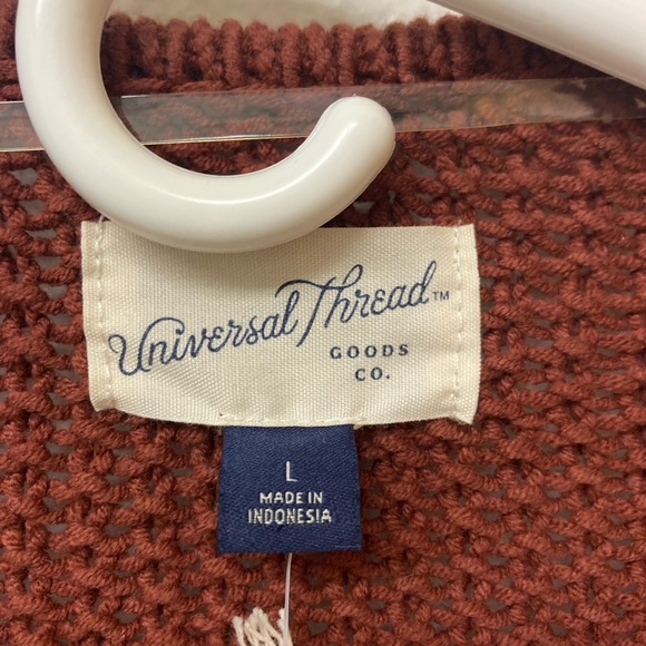 NWT Universal Thread Rust Ruffle Open Cardigan (L) - Picture 2 of 9